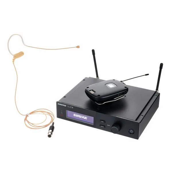 Kit de 2 microphones serre-tête sans fil SHURE SLXD avec émetteurs poche SLXD1, micros tour d'oreille MX153 et récepteur double canal