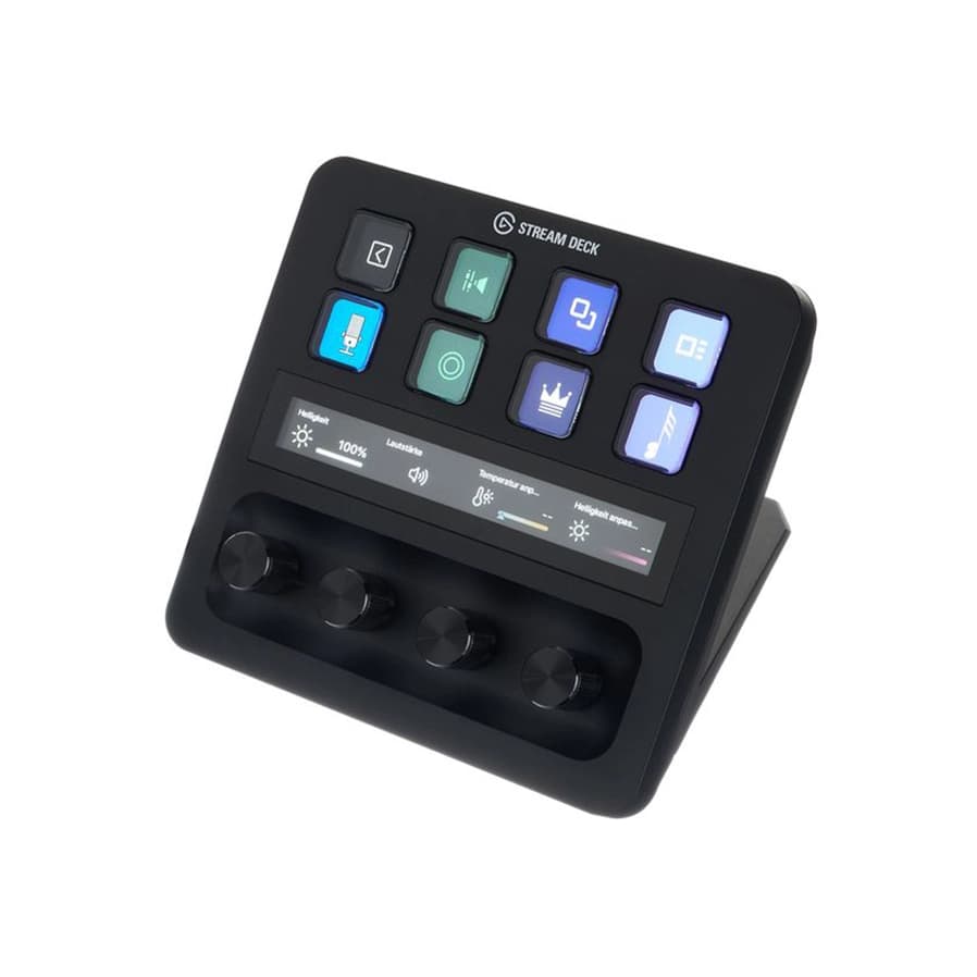Contrôleur Elgato Stream Deck+ avec 8 touches LCD personnalisables, barre tactile et 4 contrôles rotatifs pour streaming et production