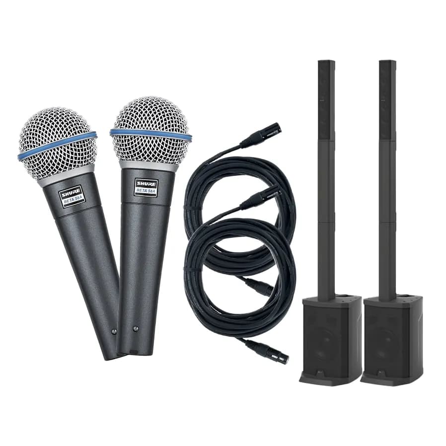 Pack sonorisation 100 personnes avec enceintes KGEAR GP8A et micros Shure pour événements et concerts